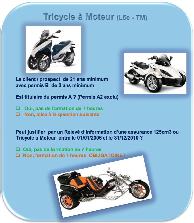 Stage 7 heures Tricycles à moteur