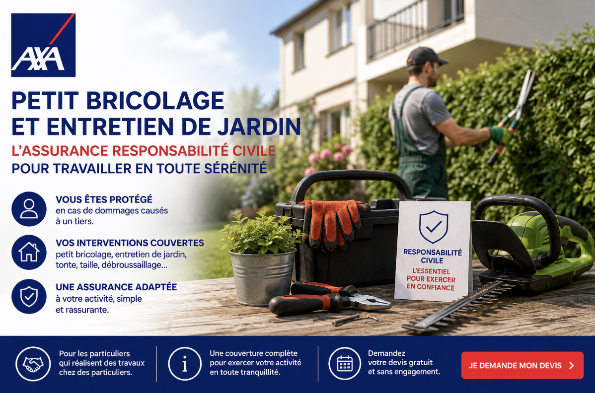 Micro-entrepreneur réalisant une prestation de petit bricolage assurée en RC Pro AXA