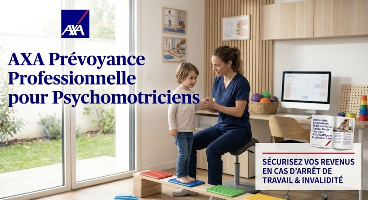 Psychomotricien en séance avec un enfant, cabinet protégé par une prévoyance AXA