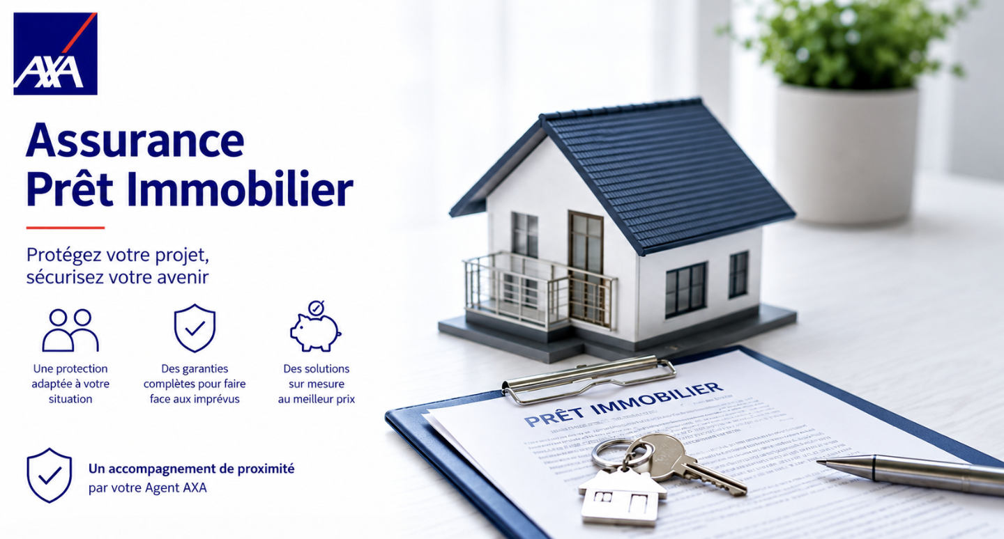Couple signant un contrat d'assurance prêt immobilier avec un conseiller AXA