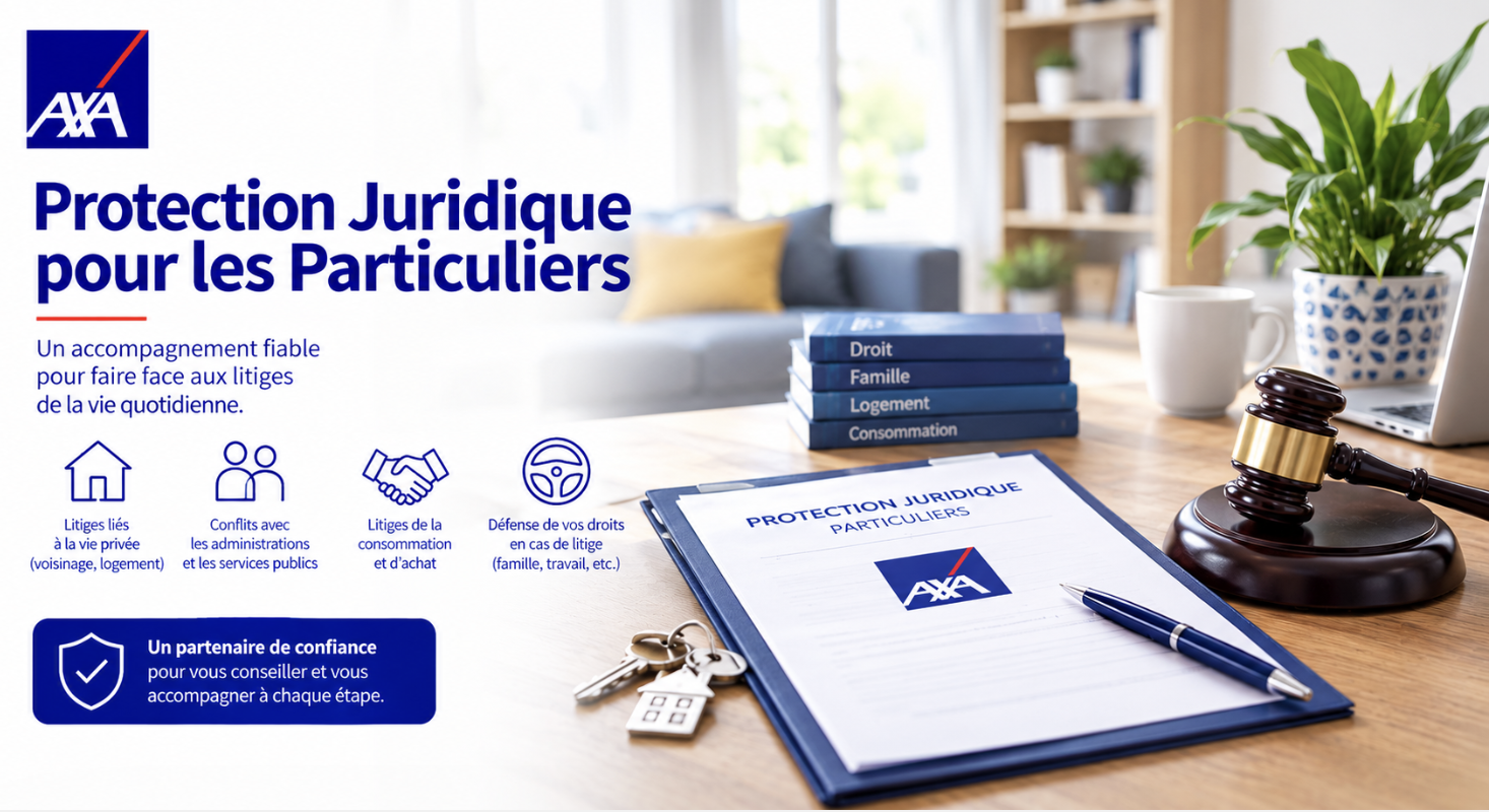 Famille protégée par son contrat de protection juridique particulier AXA