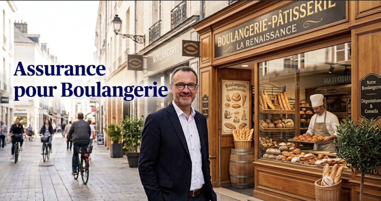 Boulanger sortant un pain du four assuré en valeur à neuf par AXA
